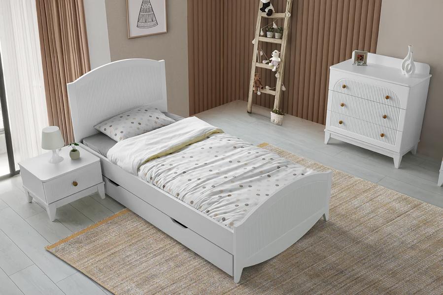 Kinder Jugendzimmer Bett Nachttisch Kommode 3-teilige Möbel