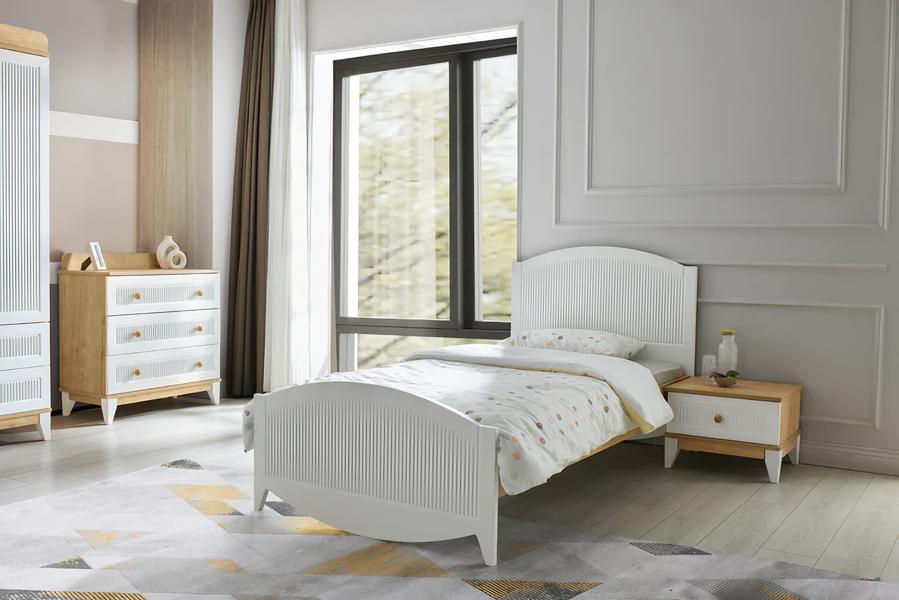 Design Kinderzimmer Komplete Bett Kindermöbel Holz Weiß Set 3tlg Neu