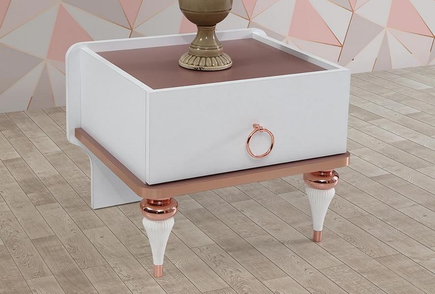 Nachttisch Modernes Design Eine Schublade Elegante Akzente Weiß Kinderzimmer