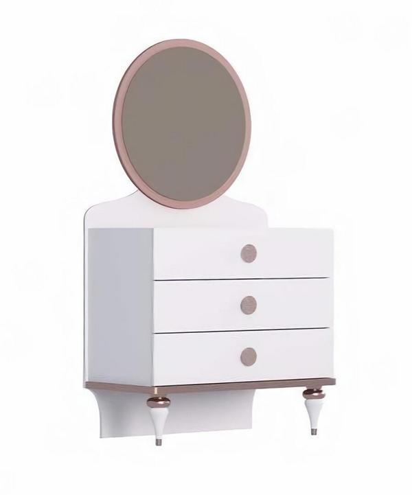 Kommode Drei Schubladen Modernes Design Elegante Akzente Weiß Kinderzimmer