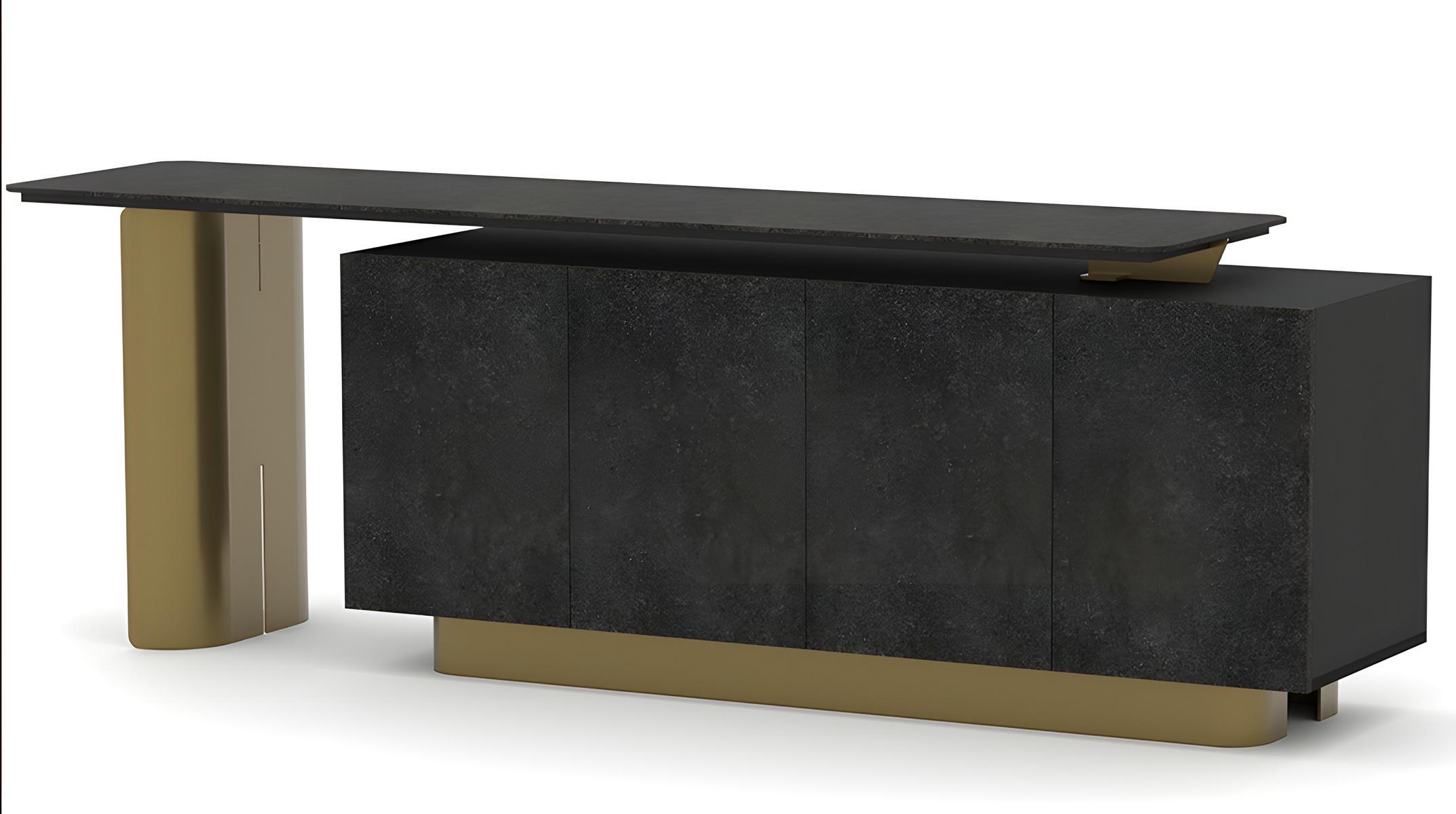 Luxus Sideboard Büroschrank Anrichte Beistellschrank Arbeitszimmer Gold