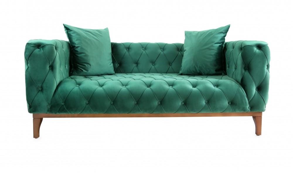 Modern Sofa 2 Sitzer Mini Sofa Kleines Couch mit Kissen Chesterfield Couchen
