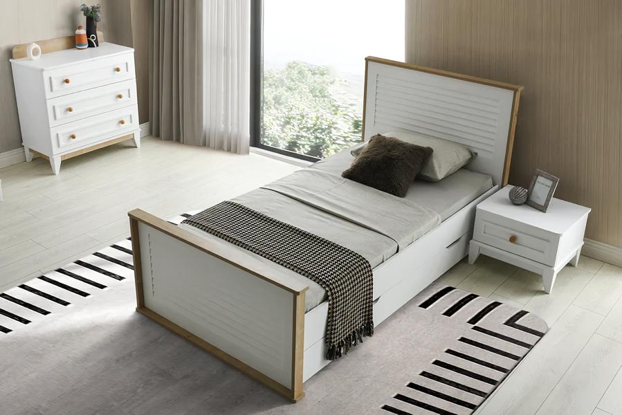 Garnitur Set Bett Nachttisch Kommode Schlafzimmer Jugendzimmer 3tlg. Möbel Neu