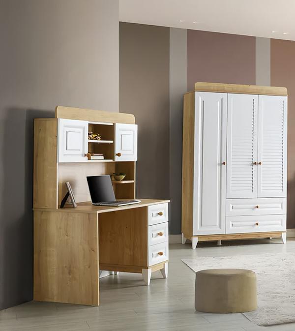 Set Kleiderschrank + Schreibtisch praktische Möbelkombination für jeden Raum