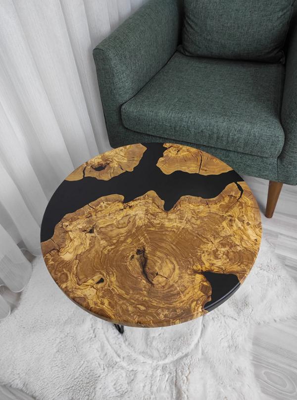 Luxus Couchtisch Braun Holz Design Rund Möbel Wohnzimmer Hochwertig Couchtisch