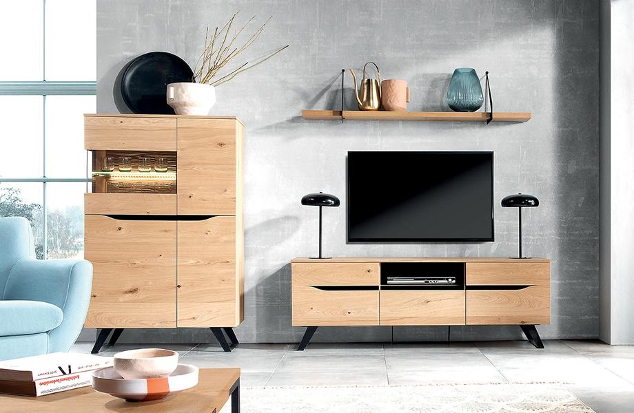 Wohnzimmer Komplett Modern Designer TV-Lowboard Luxuriöses Schrank Set 3tlg