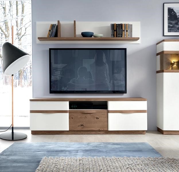 Wohnzimmer Set Modern Holzmöbel TV-Lowboard Wandregal Luxuriöses