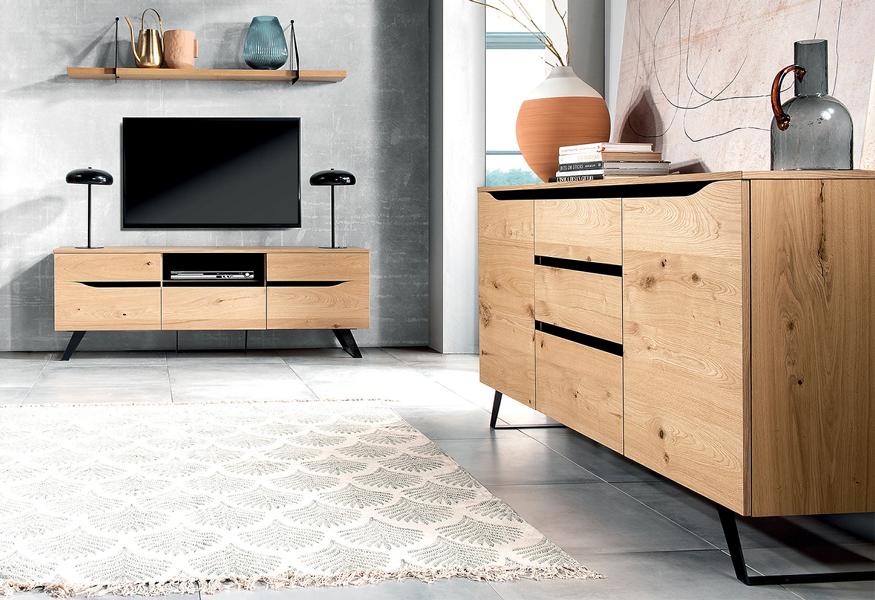 Modern Wohnwand TV-Lowboard Wandregal Wohnzimmer Luxuriöses Sideboard