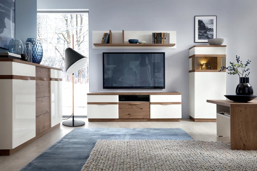 Luxuriöses Wohnwand Komplett Komplett TV-Lowboard Wohnzimmer Vitrine