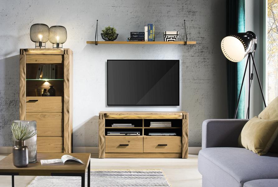 Luxuriöses Wohnzimmer Vitrine Wohnwand TV-Lowboard Designer Wandregal