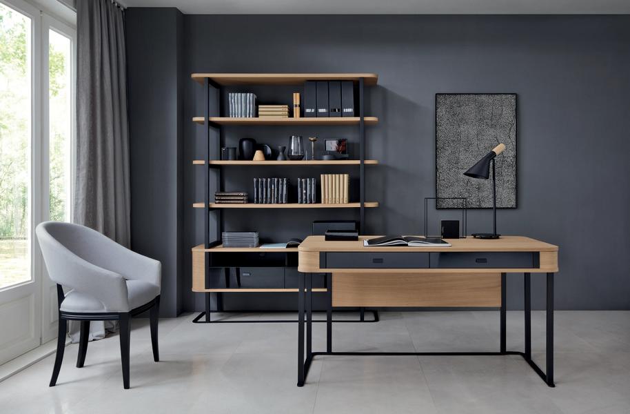 Arbeitszimmer Schreibtisch Einrichtung Komplett Büro Bücherregal Büro Set