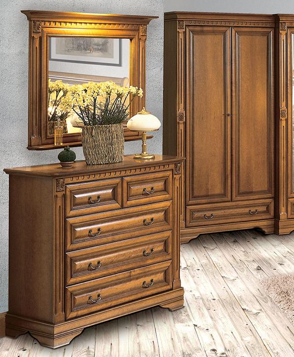 Kommode mit Spiegel Klassisches Wandspiegel Schubladenschrank Kommodenschrank