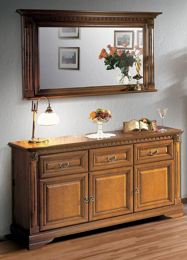 Sideboard mit Spiegel Vorratsschrank Anrichte Wandspiegel Klassisches Set