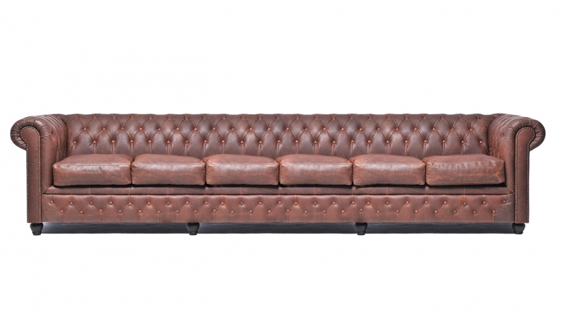 XXL Big Sofa Club Lounge braun Möbel 6 Sitzer Couchen Chesterfield Große Sofas