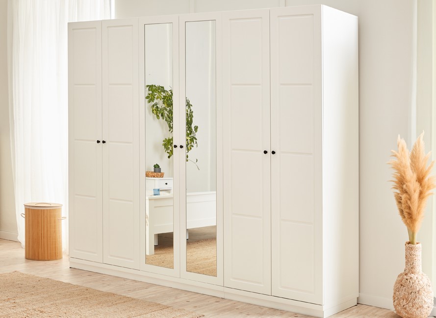 Kleiderschrank Garderobenschrank Spiegelschrank Schrank Schlafzimmer 249cm