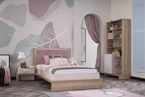 Bettrahmen Kinderbett Kindermöbel Bett Holz Rosa Kinderzimmer Modern