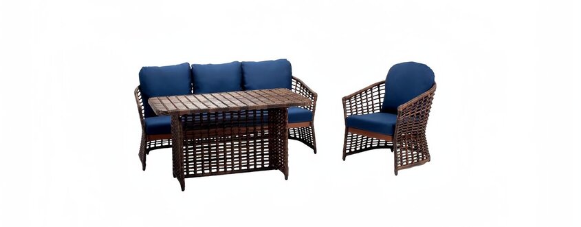 Outdoor Möbel Außenmöbel Sofa Couch Gartenlounge Loungemöbel Terrassen 3tlg