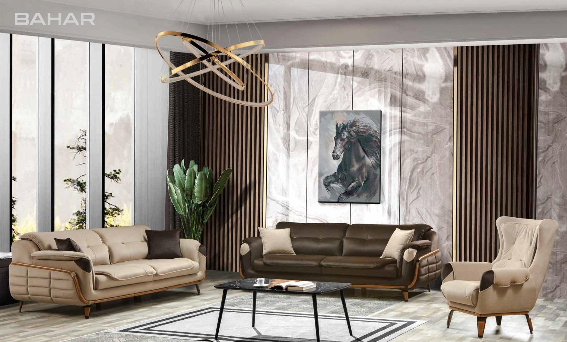 Sofagarnitur 3+3 Sitzer Sofa Sessel Sofas Relax Luxus Set Wohnzimmer Klassisches