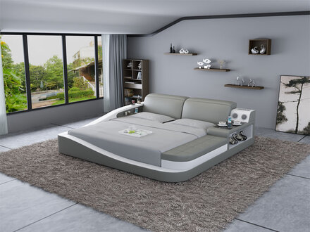 Bett Luxus Schlafzimmer Bett Polster Design Leder Doppel Betten Textil Sofort
