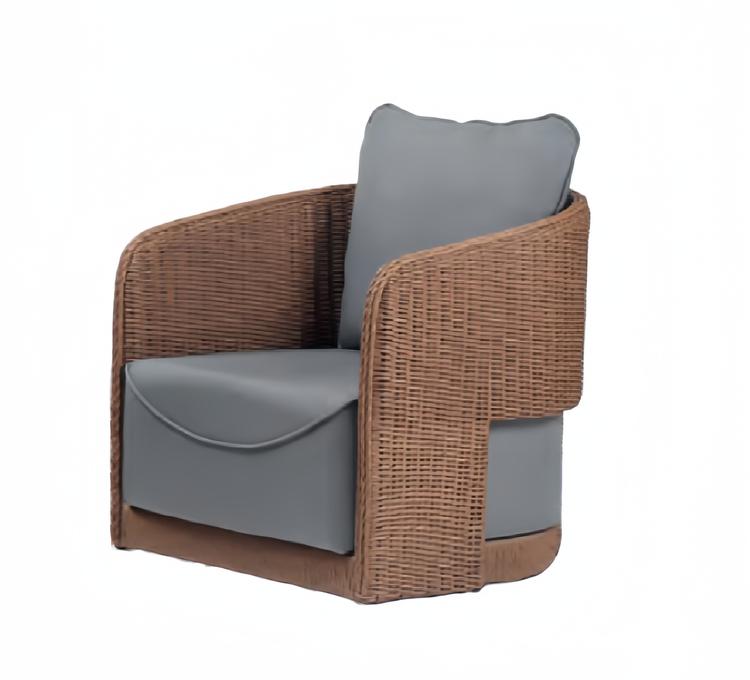 Sessel Braun Terrasse Design Elegantes Möbel Modern 1 Sitzer Sessel stilvolle