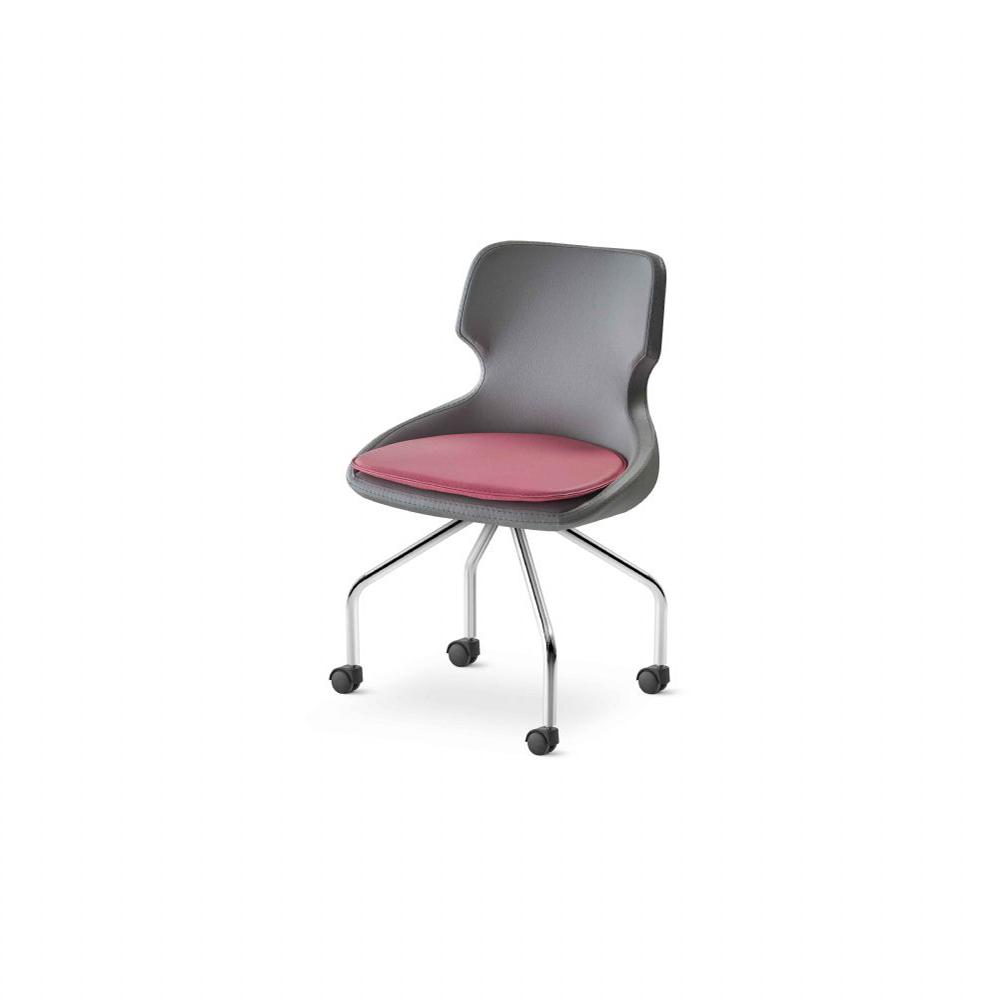 Drehstuhl Bürostuhl Arbeitszimmer Rollen Schwarz Modern Edelstahl Leder