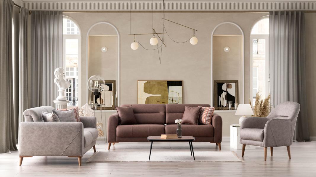 Komfortable 3+3+1 Sofagarnitur Stilvolles Designer Luxus Relaxgarnitur Loungeset
