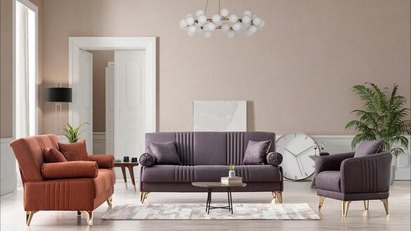Stilvolles 3+3+1 Sitzer Sofa Set mit modernem Design für elegantes Wohnen