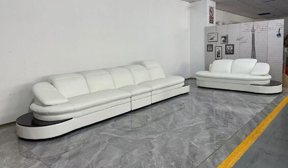 Halb Runde Leder Sofa Ecksofa Wohnlandschaft Rund Couch Sitz Polster