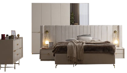 Schlafzimmereinrichtung Stilvolles Schlafzimmer Set Garnitur 7-teiliges