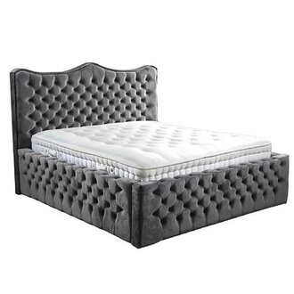 Doppelbett Bett Schlafzimmer 180сm Matratze Grau moderner Stil Hochwertig