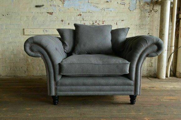 Design Chesterfield Armchair 1 Seater Couch Upholstery Luxury Classic Textile Sofas Sofort