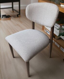 Designer Luxus Modern Esszimmer Stuhl Stühle Sitz Lehn Beige Holz Sofort