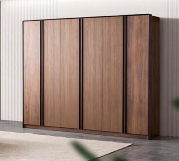 Geräumiger Kleiderschrank aus massivem Holz in elegantem Braun – mit Einlegeböden für optimale Aufbewahrung Sofort