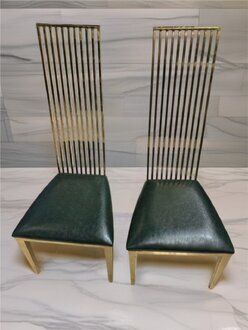 Gold-Grüner Esszimer Hochstuhl 2x Einsitzer Holz Polsterstühle Sofort
