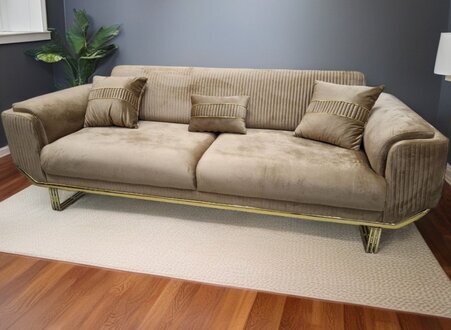 Sofa 3 Sitz Stoff Dreisitzer Sofas Luxus Wohnzimmer Barock Sofort