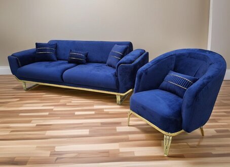 Luxus Sofagarnitur 3+1 Sitzer Couch Polster Dreisitzer Set Textil 2tlg Sofort