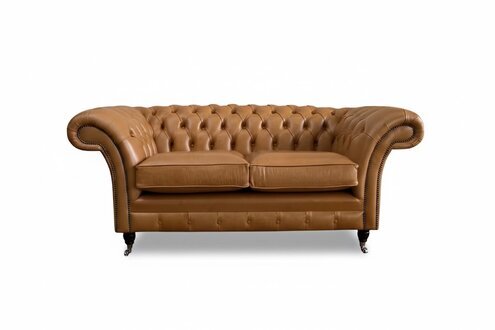 Chesterfield Design Luxus Polster Sofa Couch Sitz 100% Leder Sofort