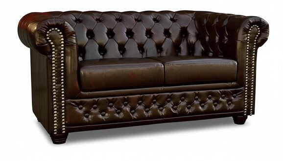 Chesterfield Sofa York 2 Sitzer mit Bettfunktion Couch Polster Sofas Couchen Sofort