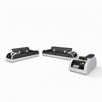 Sofagarnitur Polster 321 Sitzer Set Design Sofas Couchen Leder Modern Sofort