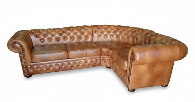 Original Chesterfield Ledersofa als Ecksofa Eck Couch Garnitur günstig kaufen