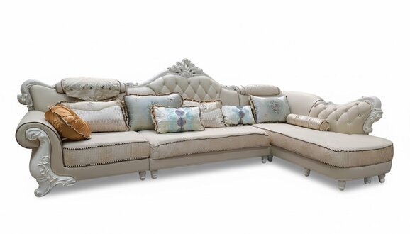 Klassische Ecksofa Couch Polster Möbel Ecksofas Sofa Textil Barock Sofort