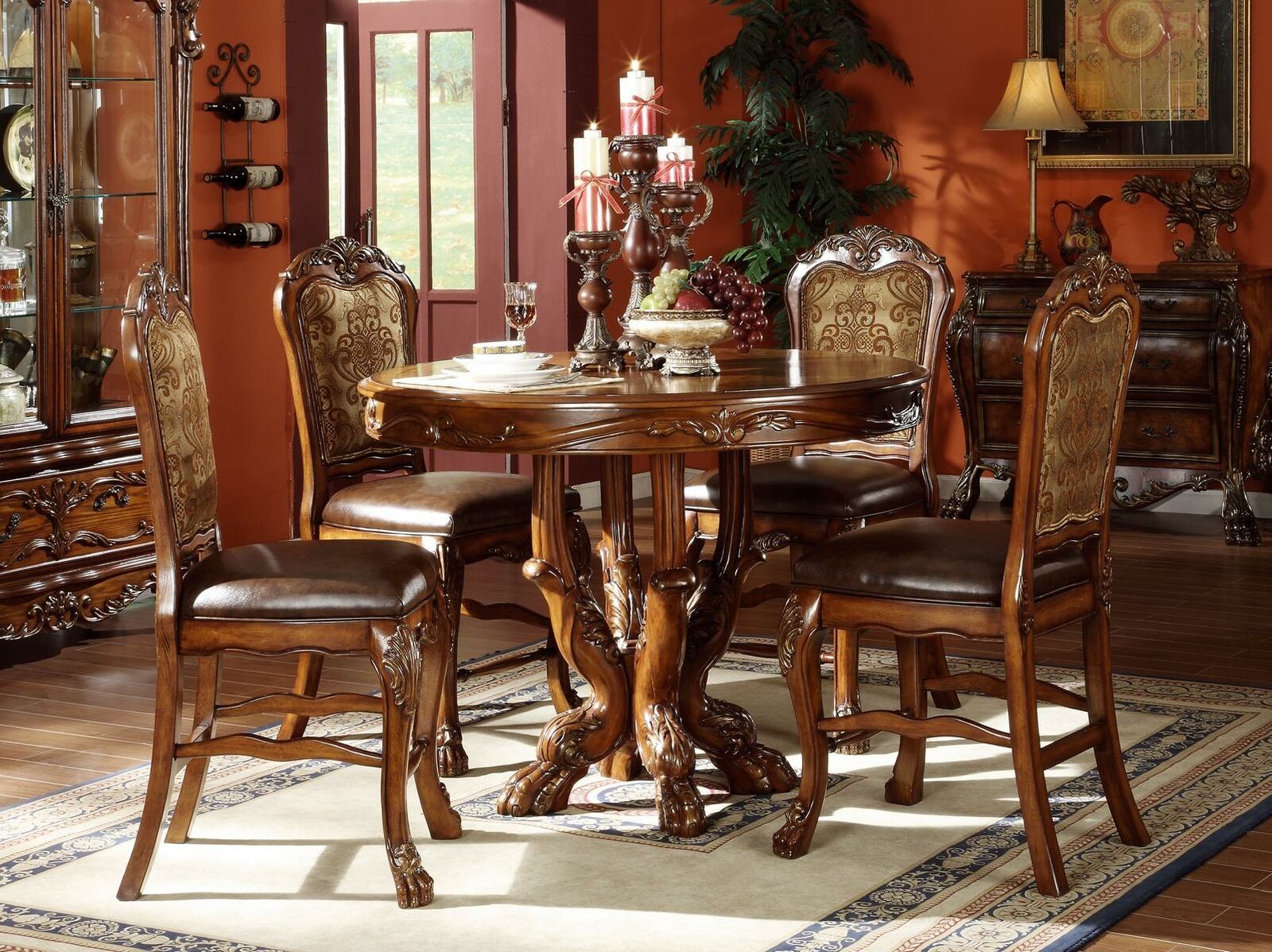Set 4x Stuhl Echtes Holz Polster Sitz Esszimmer Garnitur Esszimmer Stühle Sofort