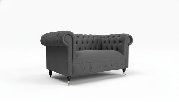 Chesterfield Textil Polster Sofa Design Luxus Couch Stoff Sofas 2 Sitzer Couchen