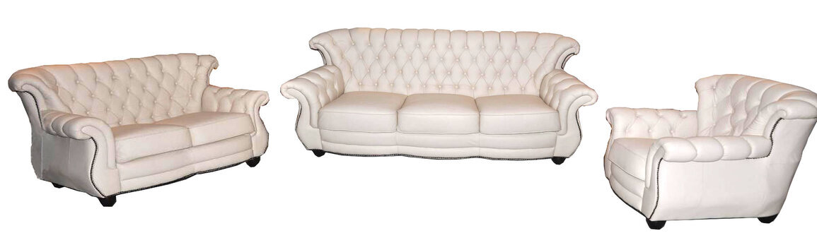 Chesterfield 3+2+1 Ledersofa Sofagarnitur Polster Couch Garnitur Robert