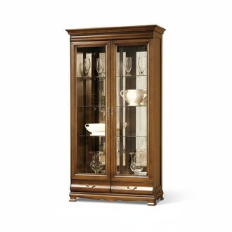 Klassische Vitrine Vitrinenschrank Vitrinen Schrank Schrankwand - Model N-W2