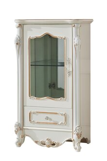 Vitrine Weiß Luxus Wohnzimmer Möbel Holz Glas Design Schrank Klassische