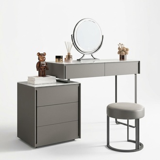 Grauer Schminktisch Designer Schlafzimmer Möbel Holz Luxus Frisiertisch Sofort