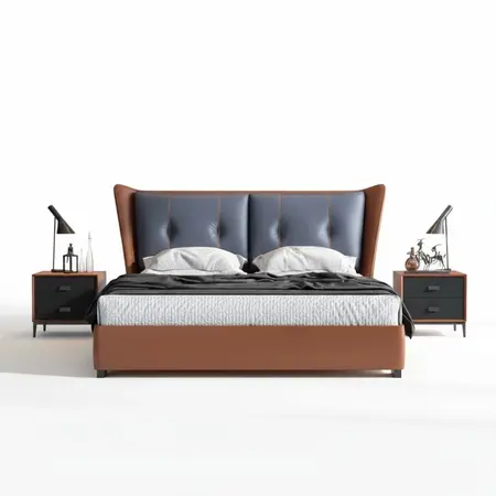 Italienische Schlafzimmer Betten Stil Möbel designer Bett + 2 Nachttische 3tlg.