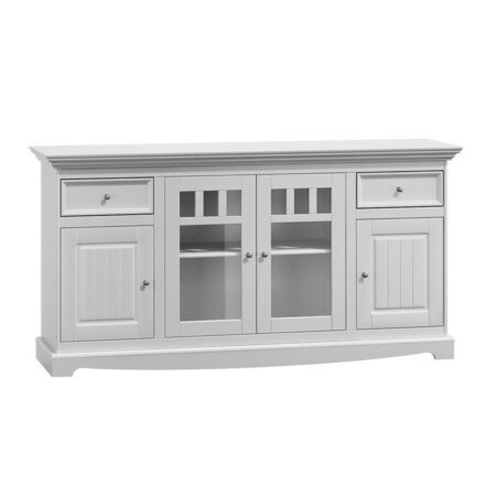 klassische Kommode Landhaus Sideboard Weiß Buffet Schrank Wohnzimmer