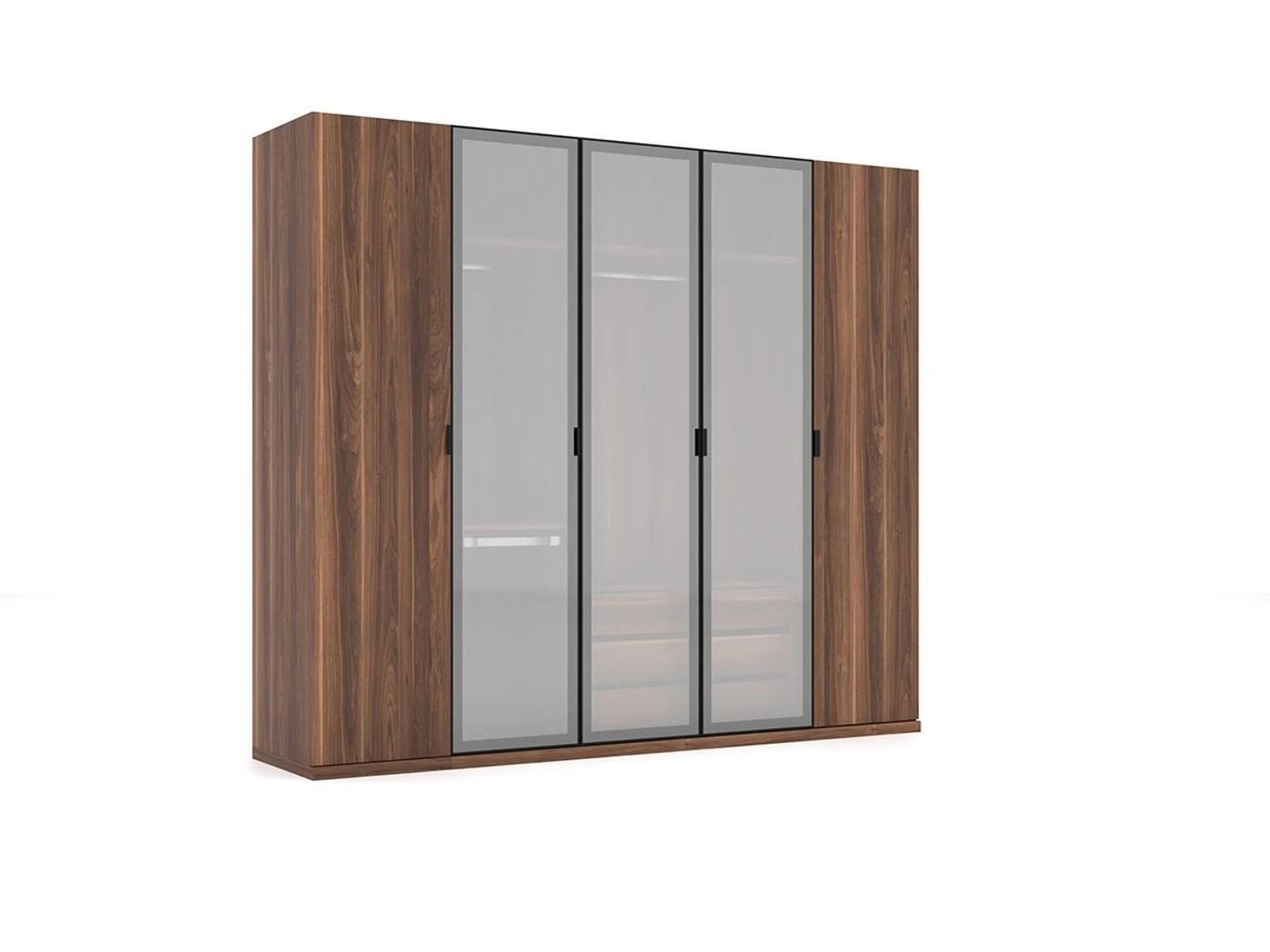 Holz Braun Kleiderschrank Schlafzimmer Modern Design Möbel Schrank